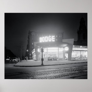 Poster Concessionnaire Automobile La Nuit, 1948. Photo An