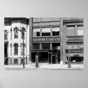 Poster Concessionnaire de voiture ancienne, les années