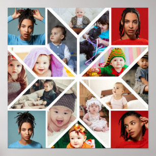 Poster Concevez Votre Propre Collage de 16 Photos
