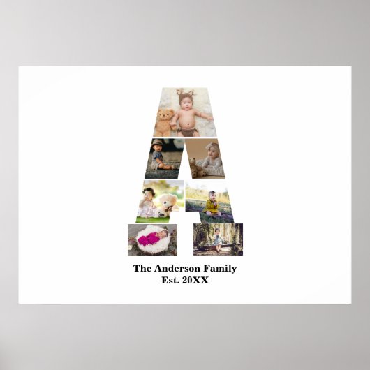 Poster Concevez votre propre lettre Un collage photo (Devant)