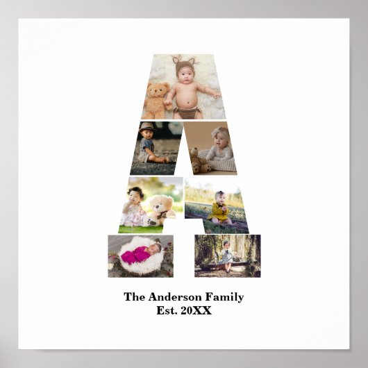 Poster Concevez votre propre lettre Un collage photo (Devant)