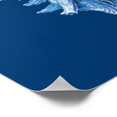 Poster Conch Shell Sea Life Imprimer, Indigo bleu et blan (Coin)