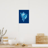 Poster Conch Shell Sea Life Imprimer, Indigo bleu et blan (Cuisine)