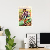 Poster Concombre à pompe à légumes verts, récolte abondan (Bureau à domicile)