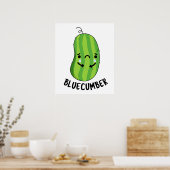 Poster Concombre bleu Funny Sad Veggie Cucumber Pun (Cuisine)