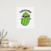 Poster Concombre Funky Veggie Cucumber Pun (Cuisine)