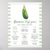 Poster Concombre Premier anniversaire Jalon Anniversaire (Devant)