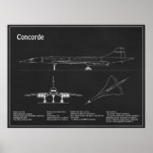 Poster Concorde - Plan directeur de l'avion (Devant)
