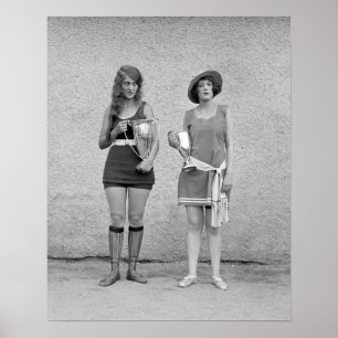 Poster Concours de beauté de bain, 1922. Photo ancienne