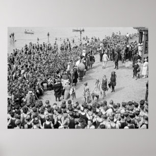 Poster Concours de beauté des bains, années 1920