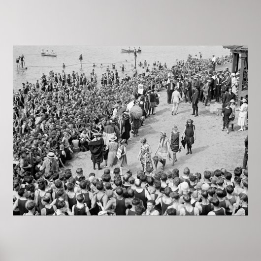 Poster Concours de beauté des bains, années 1920 (Devant)
