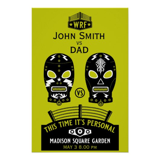 Poster Concours de lutte modifiable amusant (Devant)