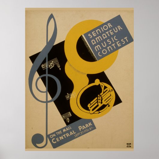 Poster Concours de musique vintage (Devant)