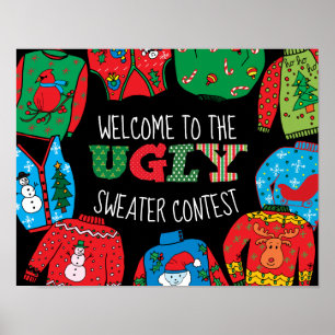 Poster Concours de sueur moche, signe de bienvenue