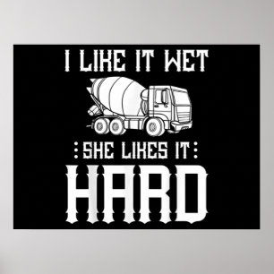 Poster Concret Finisher Travailleur Cement Mixer Conducte