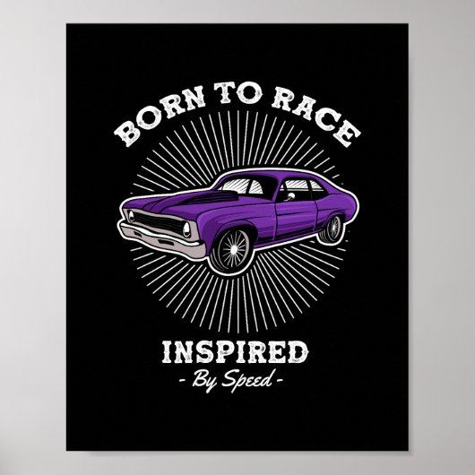 Poster Conçu pour la course Muscle Car Classique Rétro De (Devant)