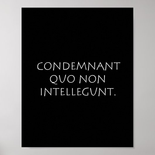Poster Condamnation quo non intellegunt (Devant)