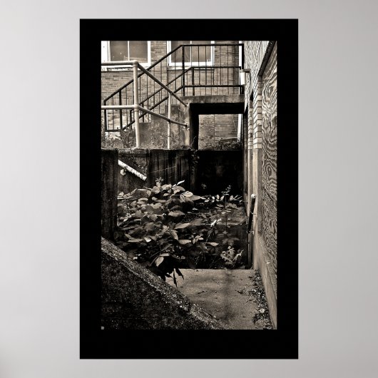 Poster Condamné série de bâtiments ; noir et blanc (Devant)