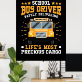 Poster Conducteur de bus scolaire en toute sécurité (Bureau à domicile)