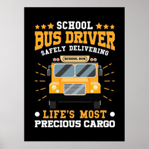 Poster Conducteur de bus scolaire en toute sécurité