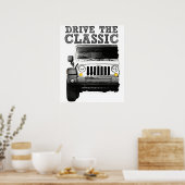 Poster conduire la jeep classique (Cuisine)