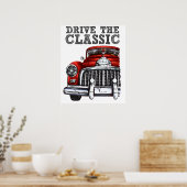 Poster conduire la voiture classique-convertte 2 (Cuisine)