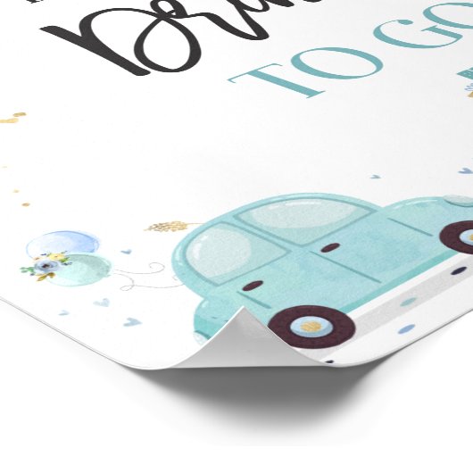 Poster Conduire par Baby shower Traiter Favoriser Signal  (Coin)