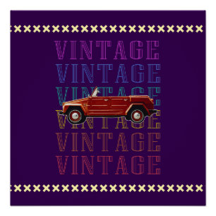 Poster conduite automobile vintage