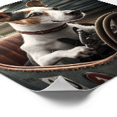 Poster Conduite beagle Voiture de course (Coin)