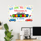 Poster Conduite par défilé d'anniversaire, signe de fête  (Bureau à domicile)