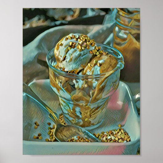 Poster Cône crème glacée d'été (Devant)