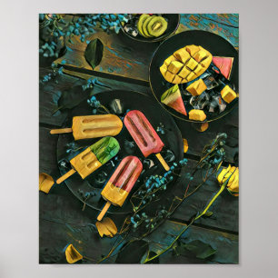 Poster cône de crème glacée colorée