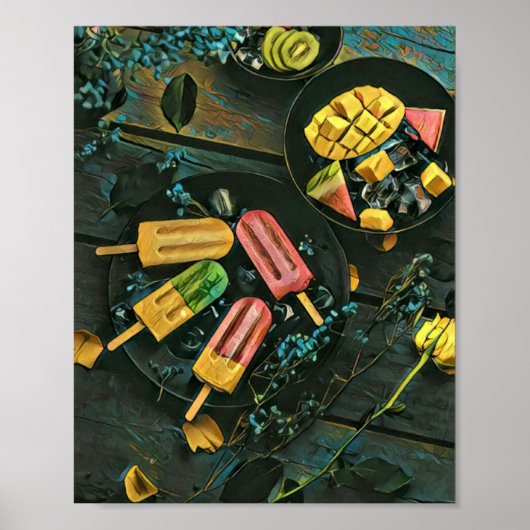 Poster cône de crème glacée colorée (Devant)