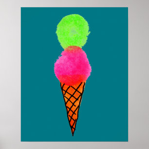 Poster cône de crème glacée Pop