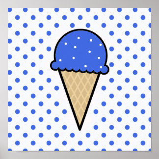 Poster Cône Royal Blue Ice Cream
