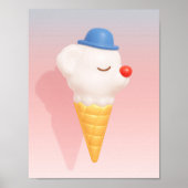 Poster Cône Smiley : Personnage de glace en 3D de chien m (Devant)