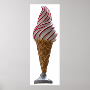 Poster cône vintage de crème glacée