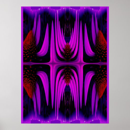 Poster Coneflower Abstrait - violet (Devant)