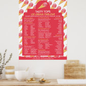 Poster Cônes de glace, Menu de salon de glace (Cuisine)