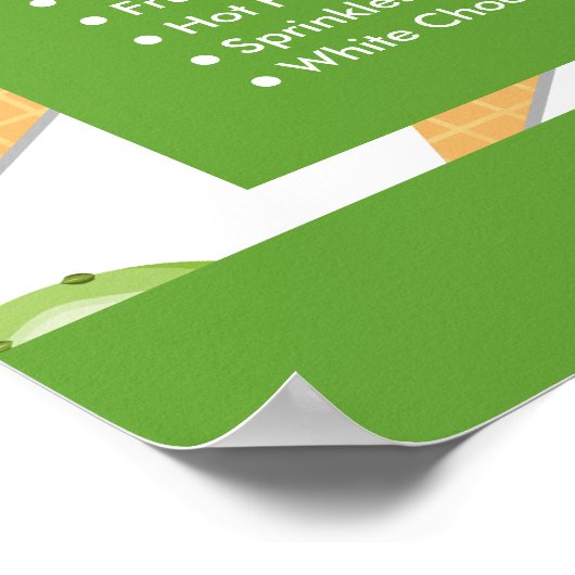 Poster Cônes de glace, Menu du salon de glace (Coin)