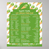 Poster Cônes de glace, Menu du salon de glace (Devant)