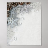Poster Cônes de pin, flocons de neige (Devant)