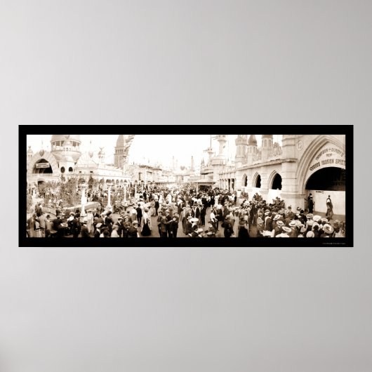 Poster Coney Island Luna Park Photo 1903 (Devant)