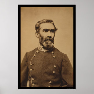 Poster Confédéré général Braxton Bragg 1862