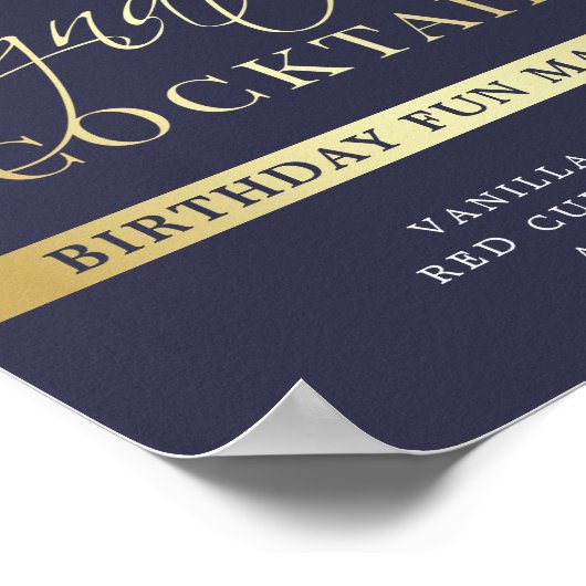 Poster Confetti bleu et or | Signature Signal Cocktail (Coin)