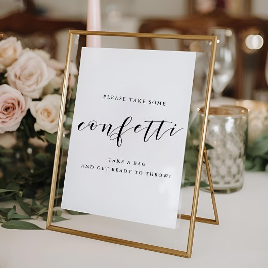 Poster Confetti de mariage avec calligraphie moderne pour