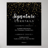 Poster Confetti d'or | Signature noire Signal Cocktails (Devant)