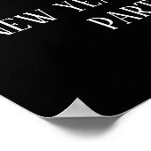 Poster Confetti d'or sur le Nouvel An Noir Bienvenue (Coin)