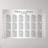 Poster Confetti en argent et blanc - 18 places (Devant)