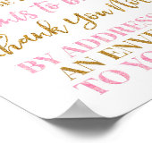 Poster Confetti en or rose Adresse un Baby shower en enve (Coin)